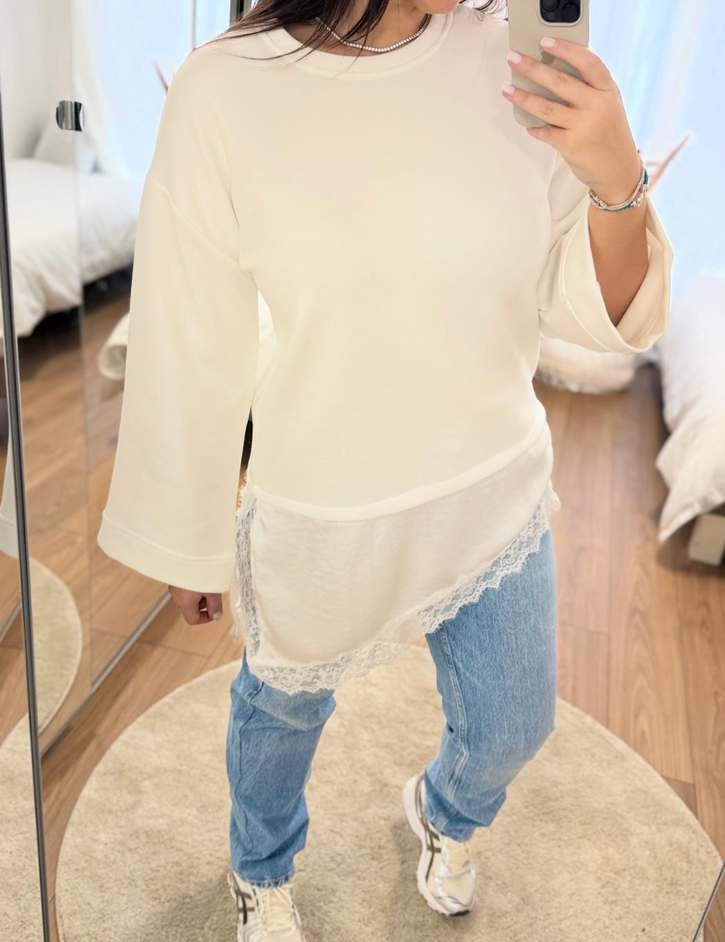 Pull Dentelle Asymétrique ROMY